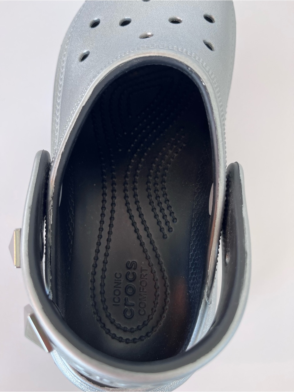 Women Crocs Stomp Metallic Clogs in Silver - Picture 6 of 14